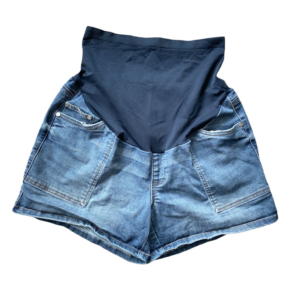 Maternity stretch jean shorts
